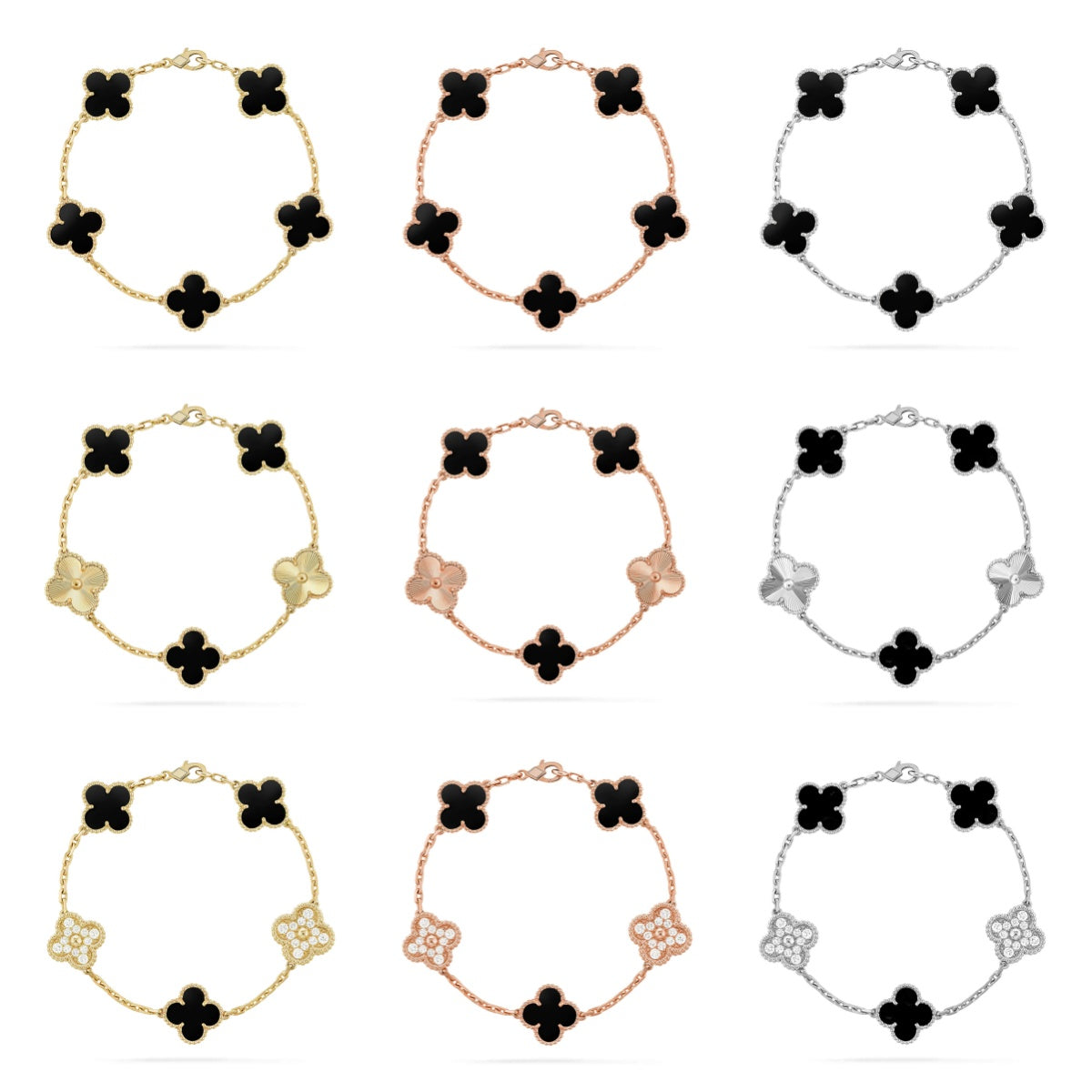 [Loco ]New CLOVER 5 MOTIF ONYXS BRACELET COLLECTION