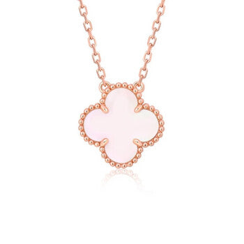Loco CLOVER 15MM PINK MOTHER-OF-PEARL SINGLE FLOWER NECKLACE
