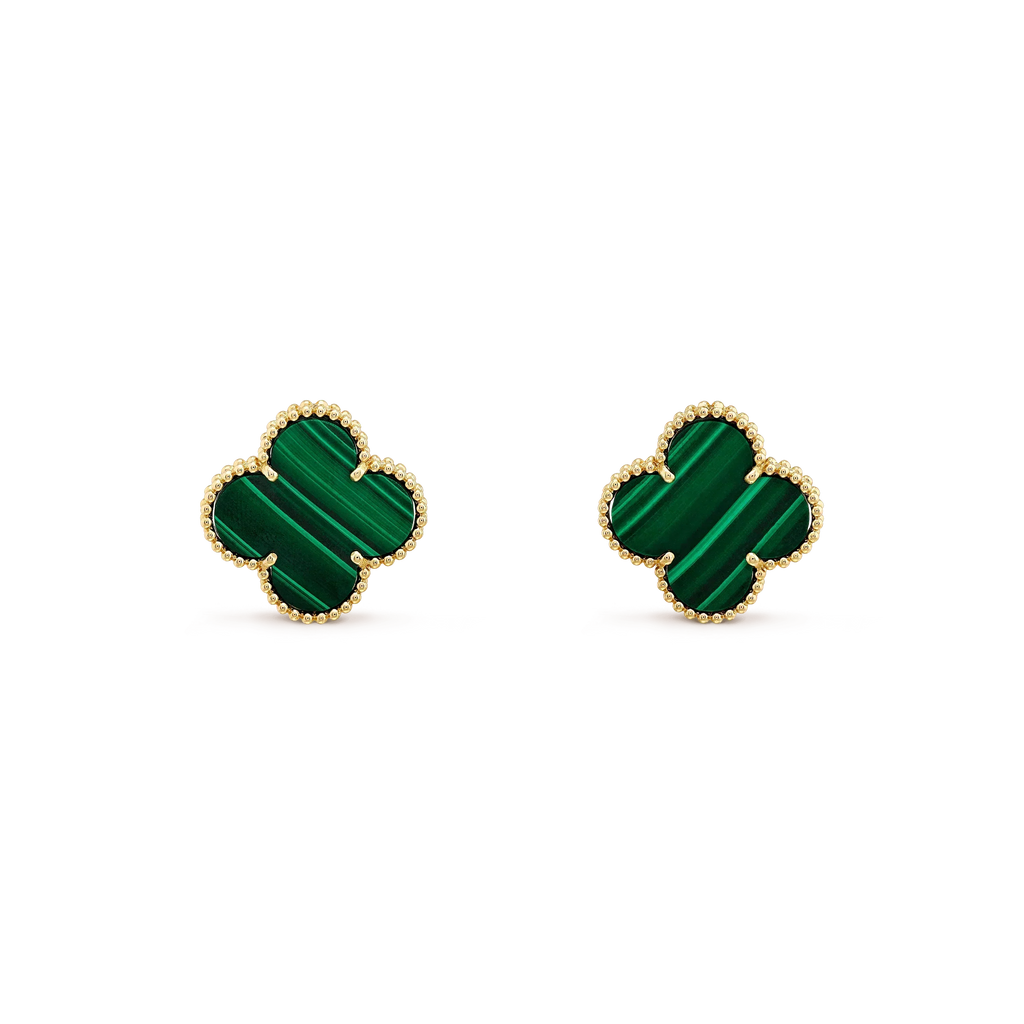 Loco CLOVER MINI 9.5MM MALACHITE  EARRINGS