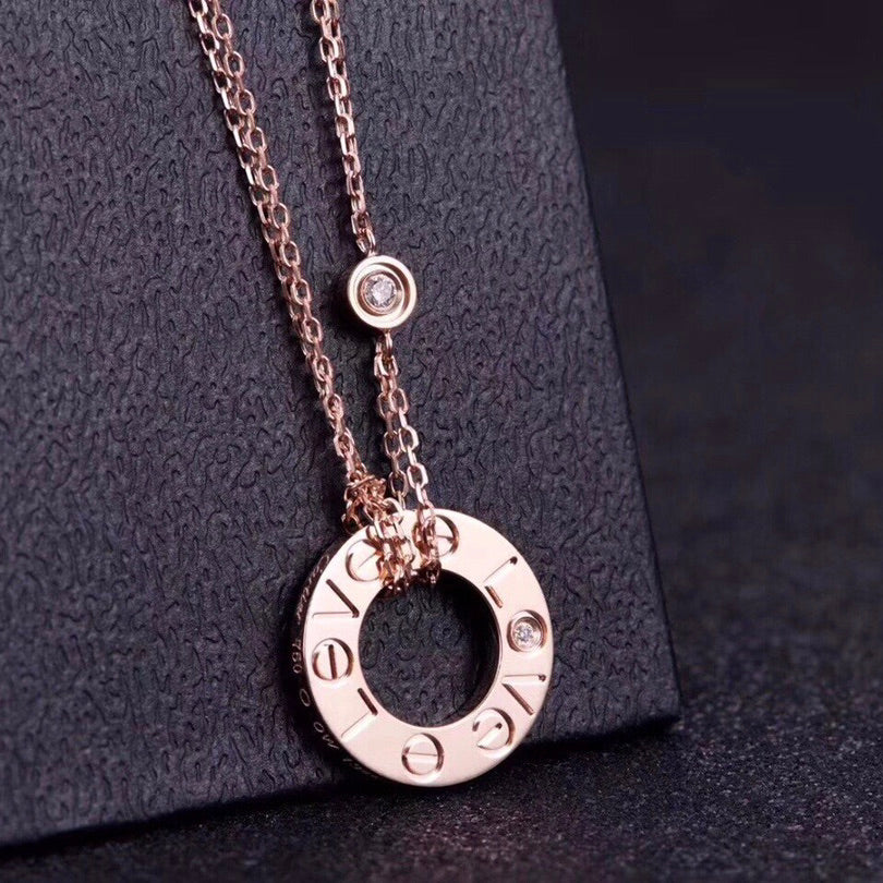 Loco LOVE NECKLACE 16MM 2 DIAMONDS