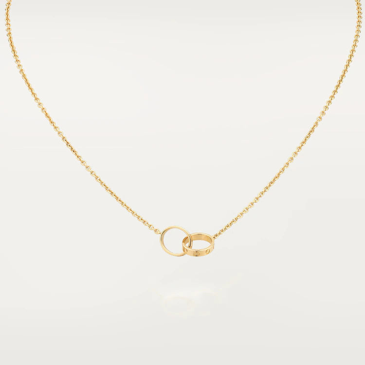 Loco LOVE NECKLACE DOUBLE RING GOLD