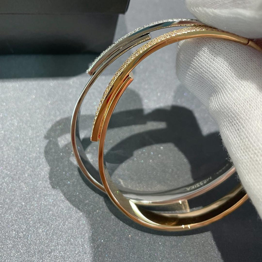 [Loco jewelrys]Move Noa Rose Gold Pavé Diamond Bangle Bracelet