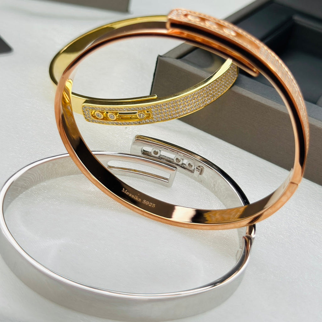 [Loco jewelrys]Move Noa Rose Gold Pavé Diamond Bangle Bracelet