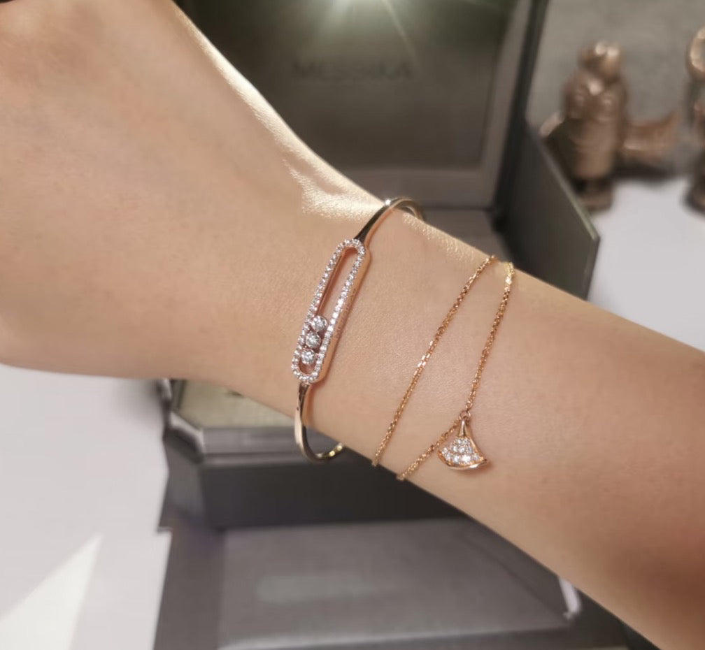 [Loco jewelrys]Move Pavé Diamond Bangle Bracelet M