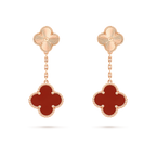Loco CLOVER 2 MOTIF  LASER CARNELIAN EARRINGS