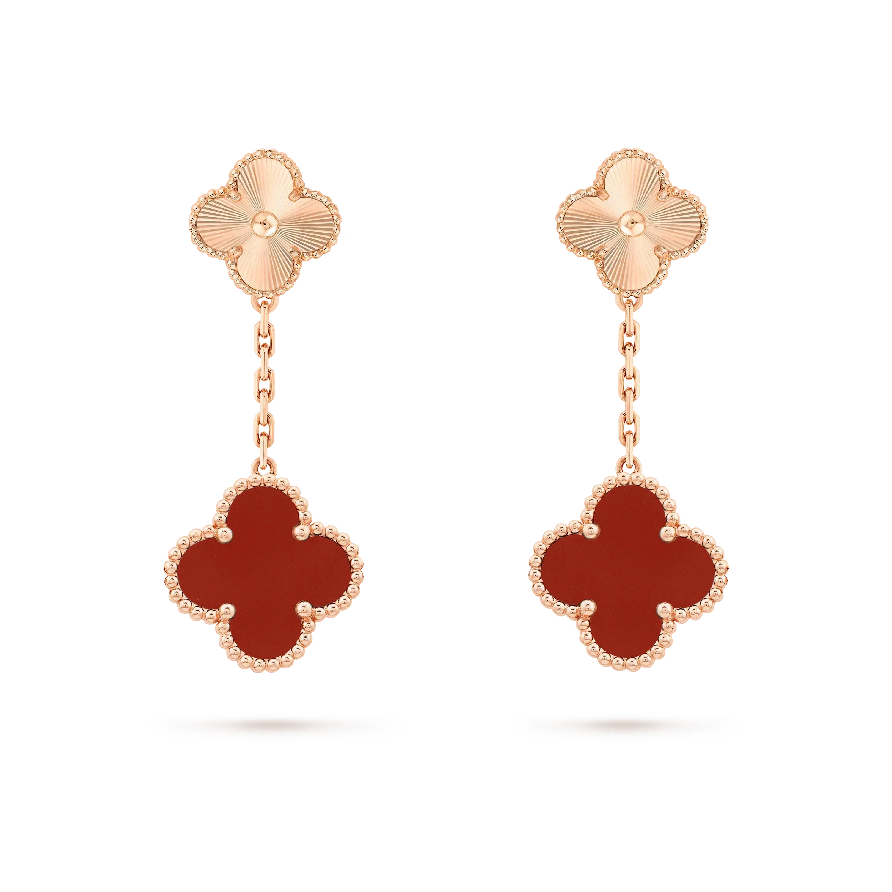 Loco CLOVER 2 MOTIF  LASER CARNELIAN EARRINGS