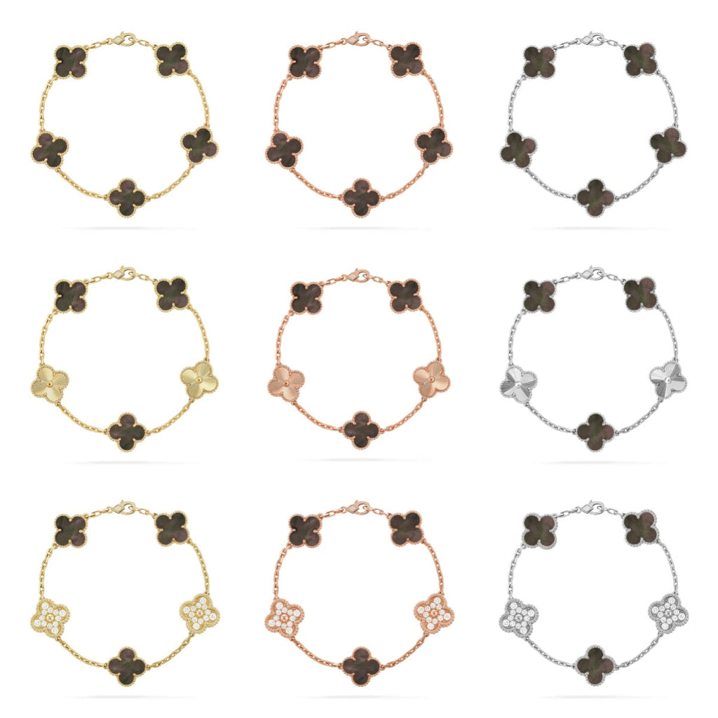 [Loco ]New CLOVER 5 MOTIF GRAY MOP BRACELET COLLECTION