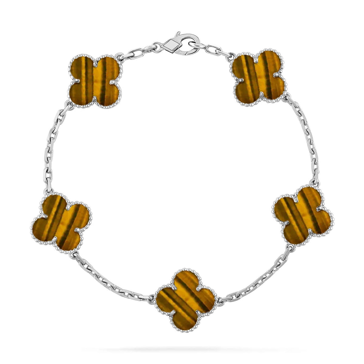 [Loco ]New  CLOVER 5 MOTIFS TIGER EYE BRACELET COLLECTION