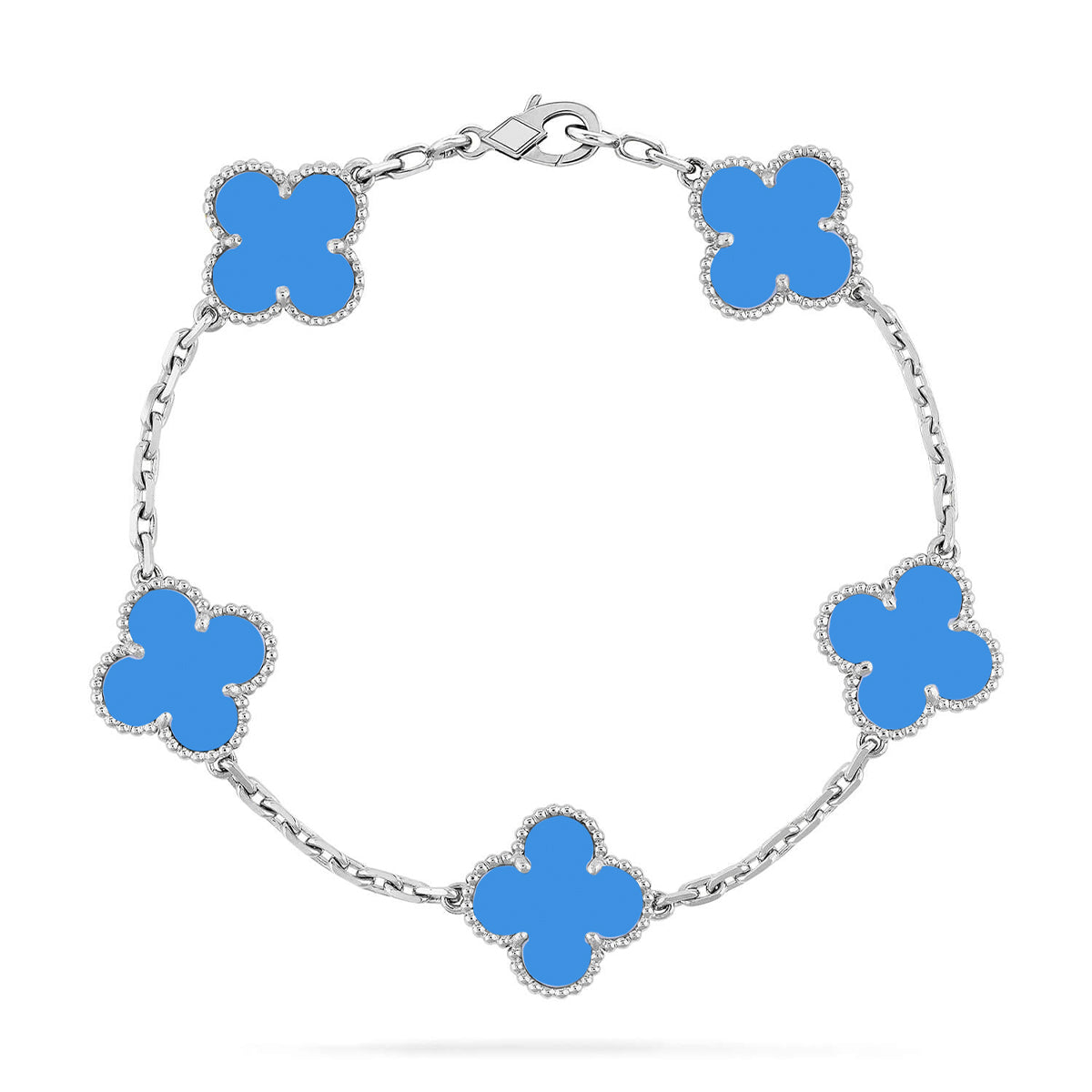 [Loco ]New CLOVER 5 MOTIF BLUE AGATE BRACELET COLLECTION