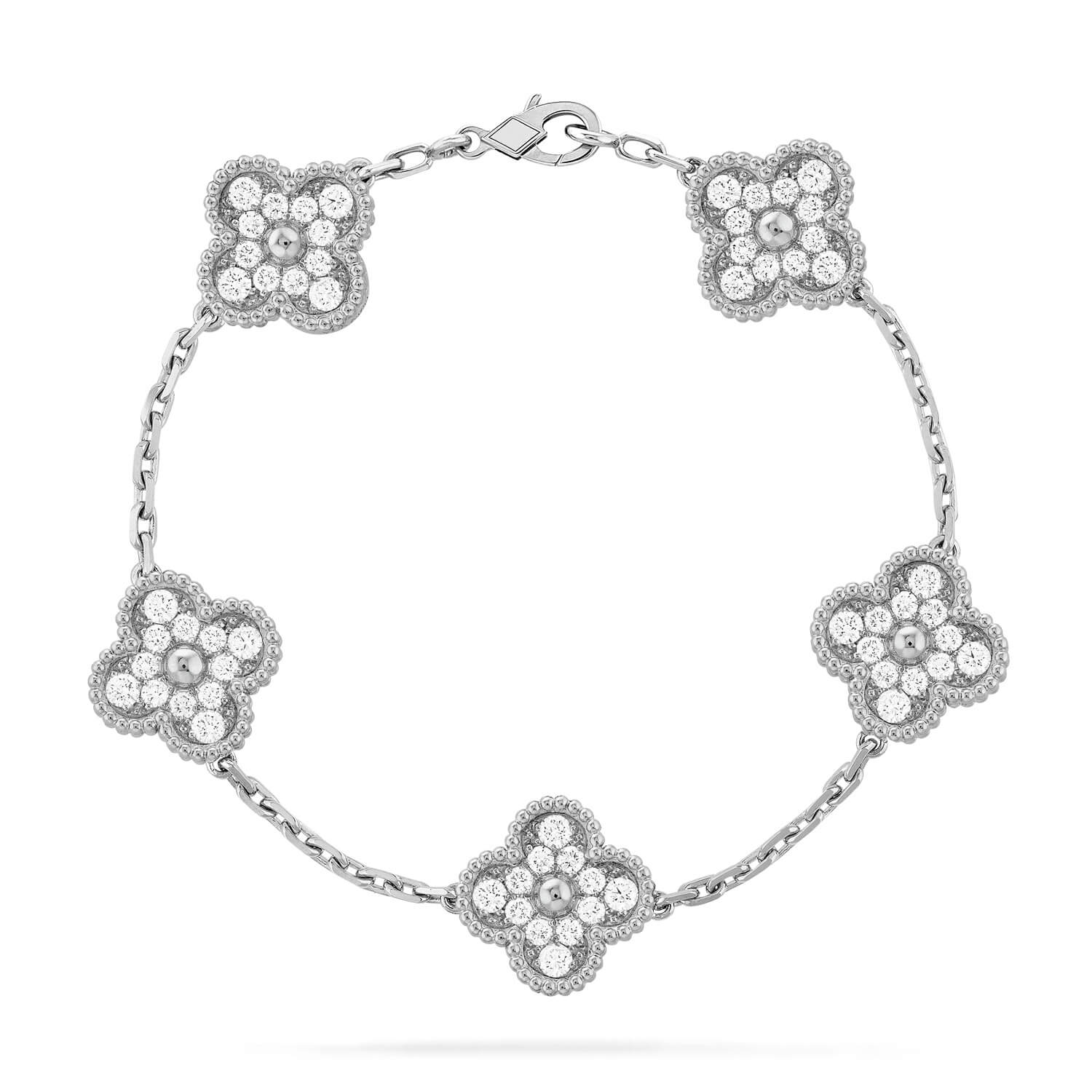[Loco ] New  CLOVER 5 MOTIF FULL DIAMOND BRACELET COLLECTION
