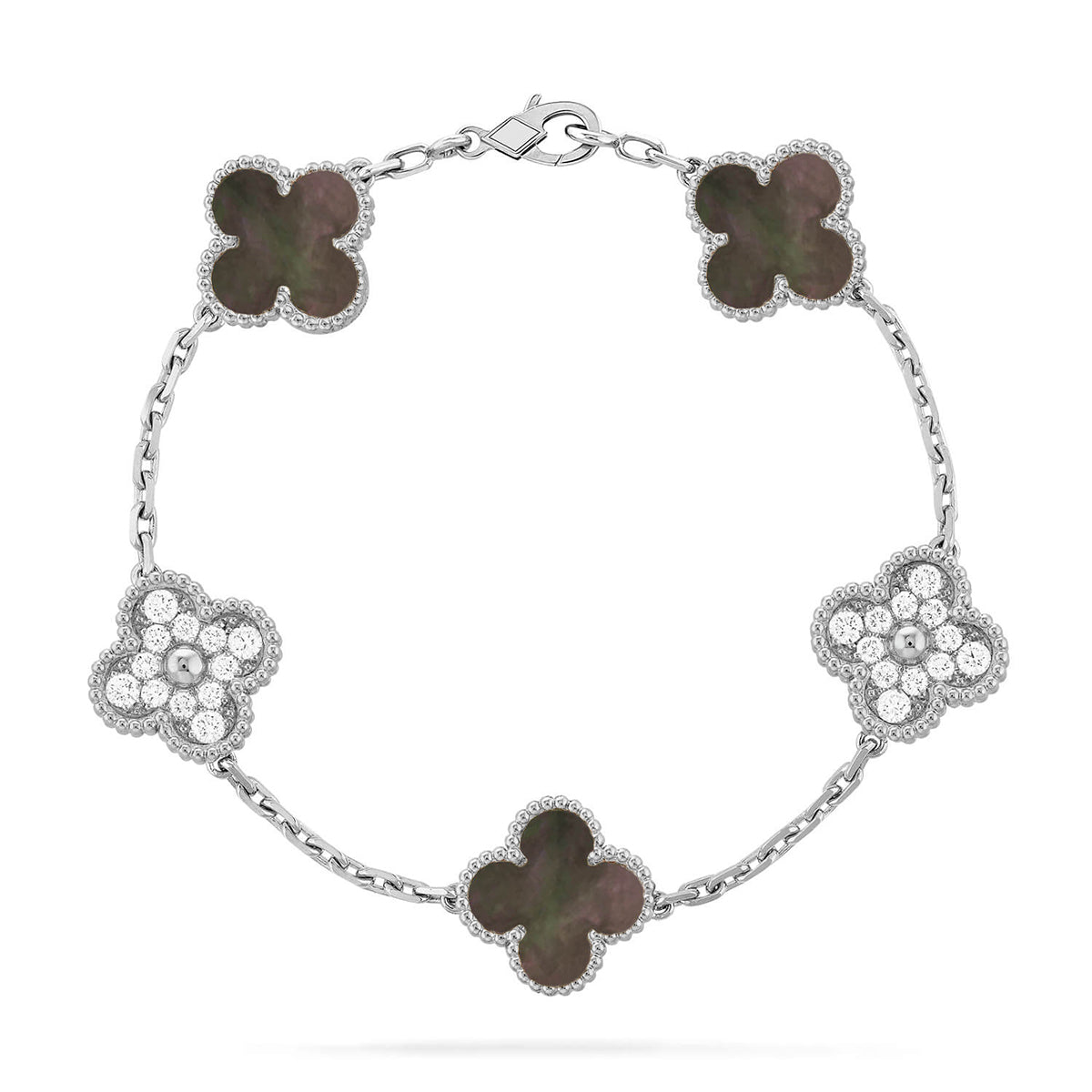 [Loco ]New CLOVER 5 MOTIF GRAY MOP BRACELET COLLECTION
