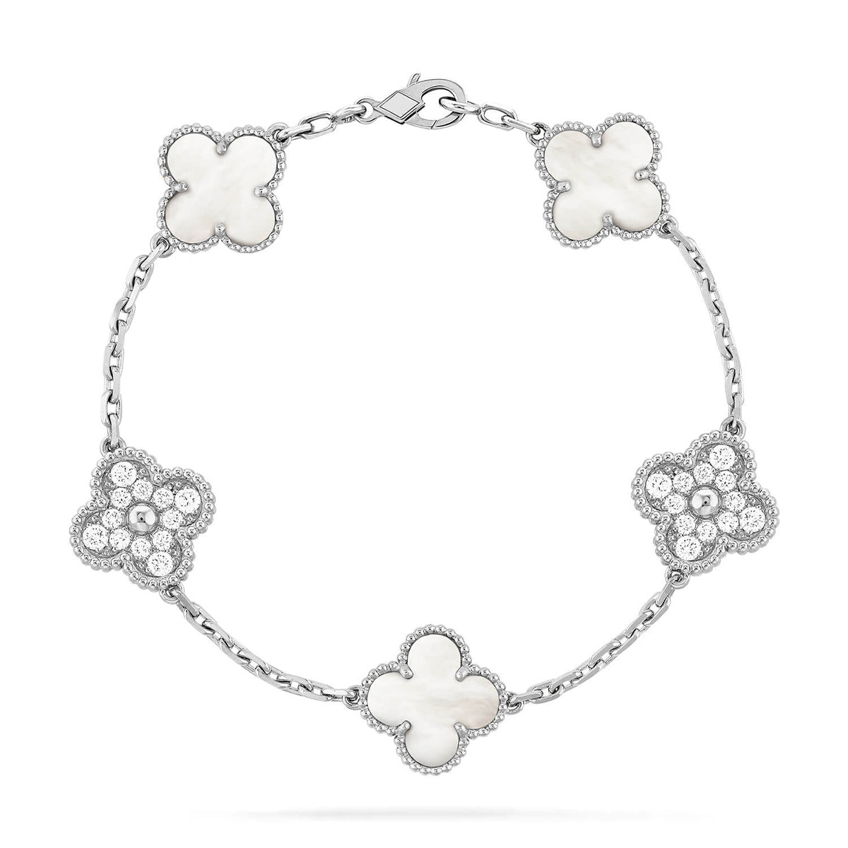[Loco ]New CLOVER WHITE PEARL MOP 5 MOTIF BRACELET COLLECTION
