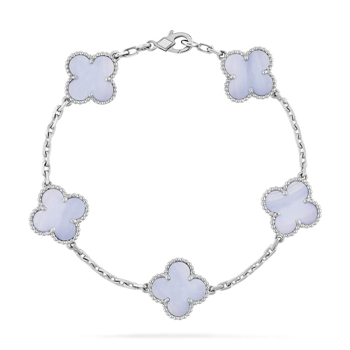 [Loco ]New  CLOVER 5 MOTIF PURPLE CHALCEDONY BRACELET COLLECTION