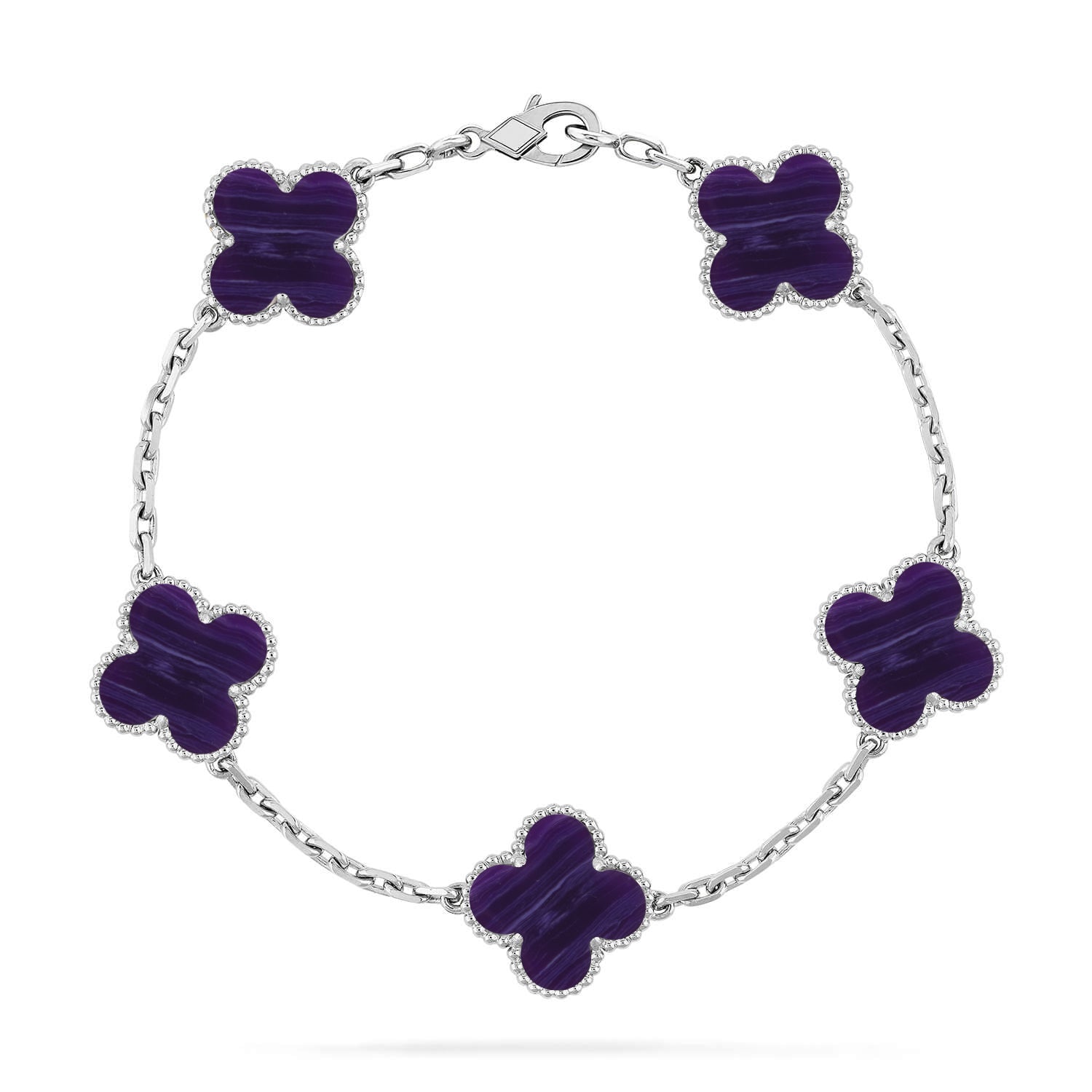 [Loco ]New CLOVER 5 MOTIF PURPLE STRIPES BRACELET COLLECTION