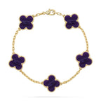 [Loco ]New CLOVER 5 MOTIF PURPLE STRIPES BRACELET COLLECTION