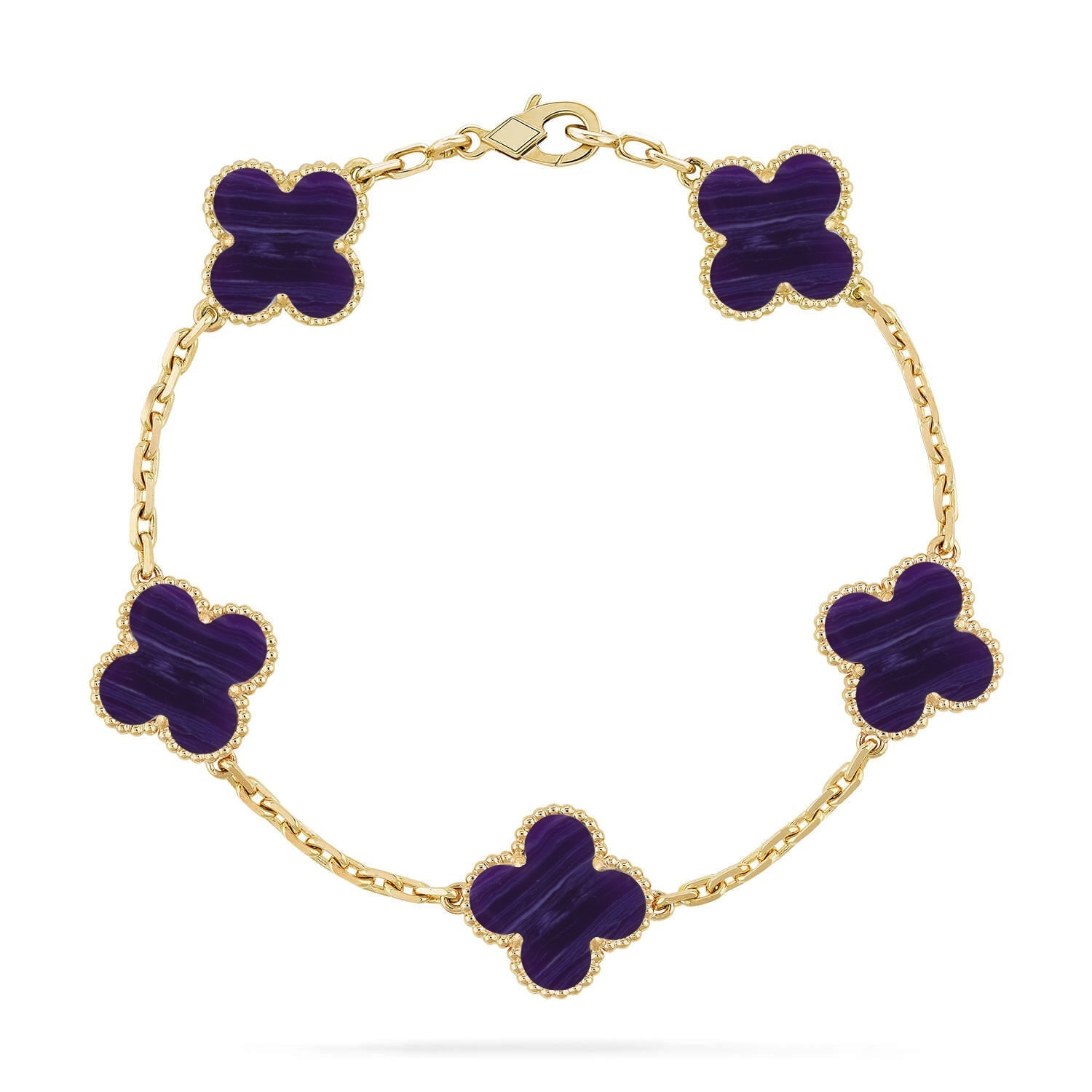 [Loco ]New CLOVER 5 MOTIF PURPLE STRIPES BRACELET COLLECTION