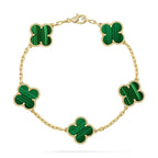 [Loco ]New  CLOVER 5 MOTIF MALACHITE BRACELET COLLECTION