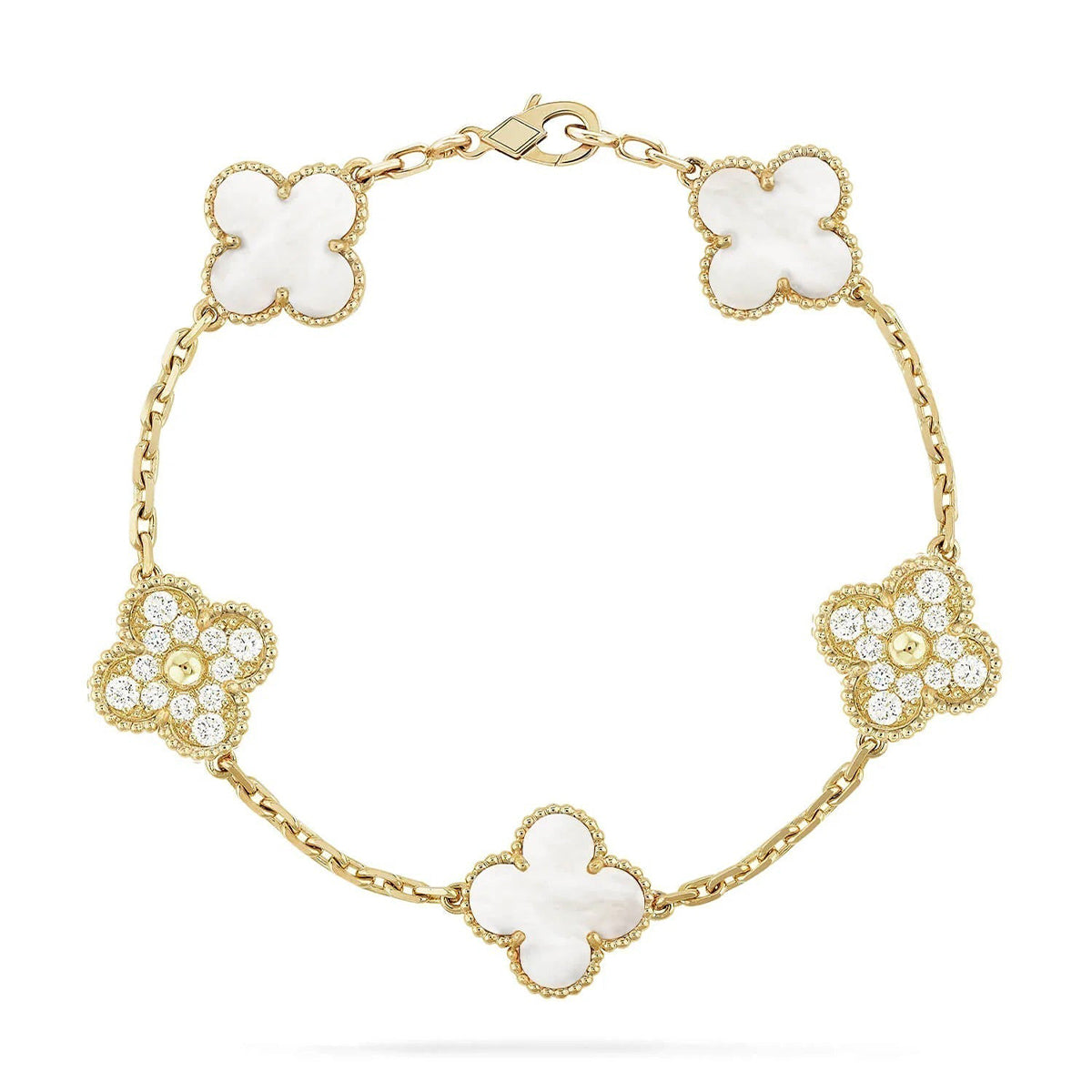 [Loco ]New CLOVER WHITE PEARL MOP 5 MOTIF BRACELET COLLECTION