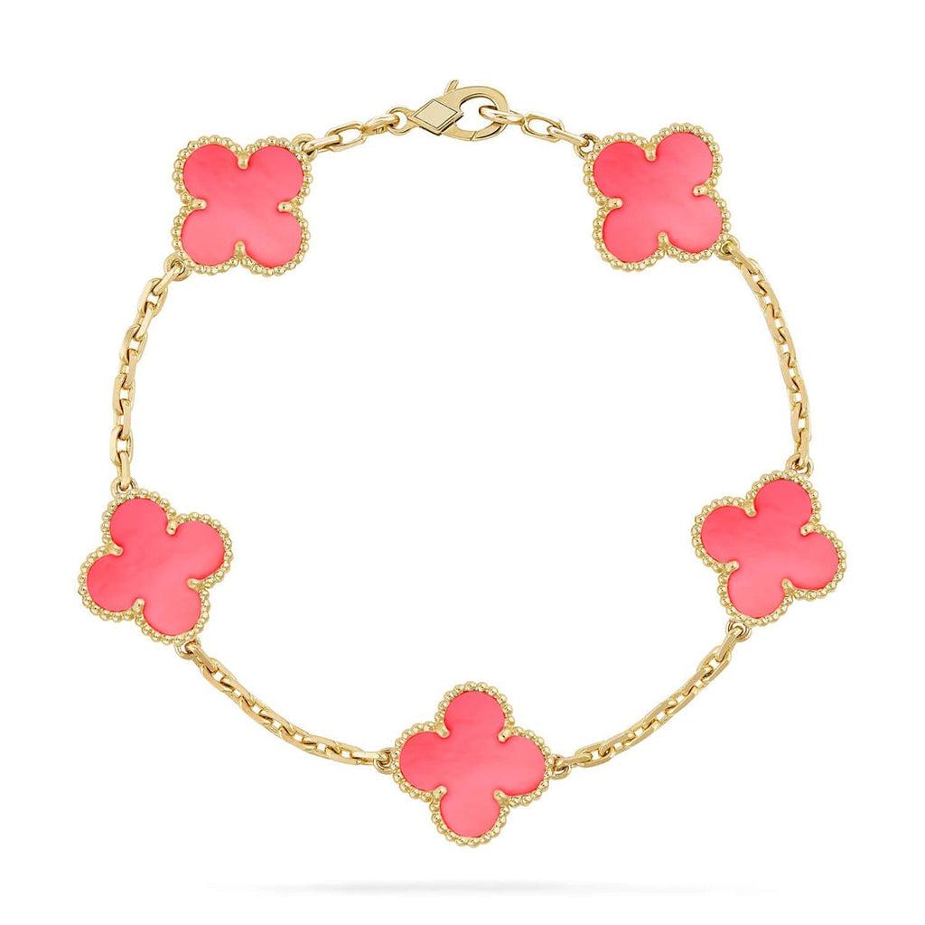 [Loco ]New  CLOVER 5 MOTIFS  PINK MOP BRACELET COLLECTION