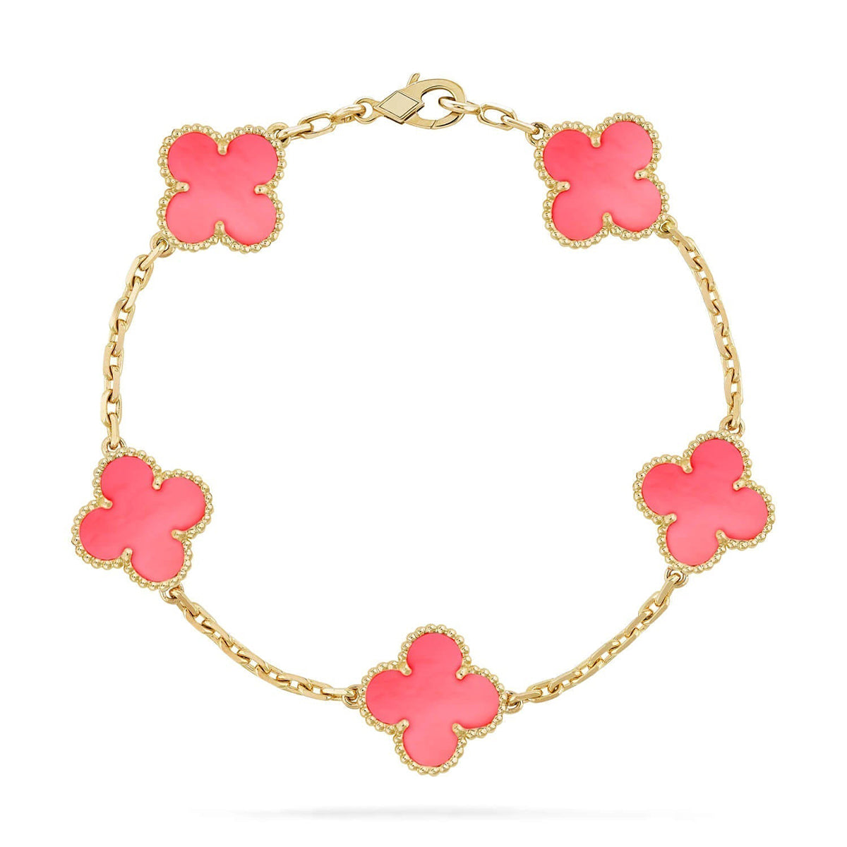 [Loco ]New  CLOVER 5 MOTIFS  PINK MOP BRACELET COLLECTION