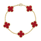 [Loco ]New  CLOVER 5 MOTIF RED CORNELIAN BRACELET COLLECTION