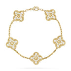 [Loco ] New  CLOVER 5 MOTIF FULL DIAMOND BRACELET COLLECTION