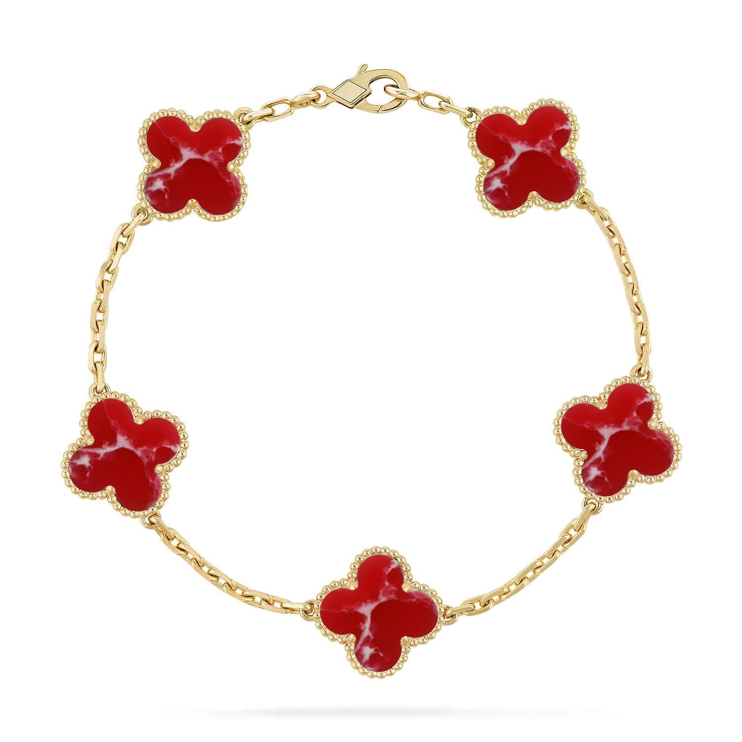 [Loco ]New CLOVER 5 MOTIF RED PATTERN BRACELET COLLECTION