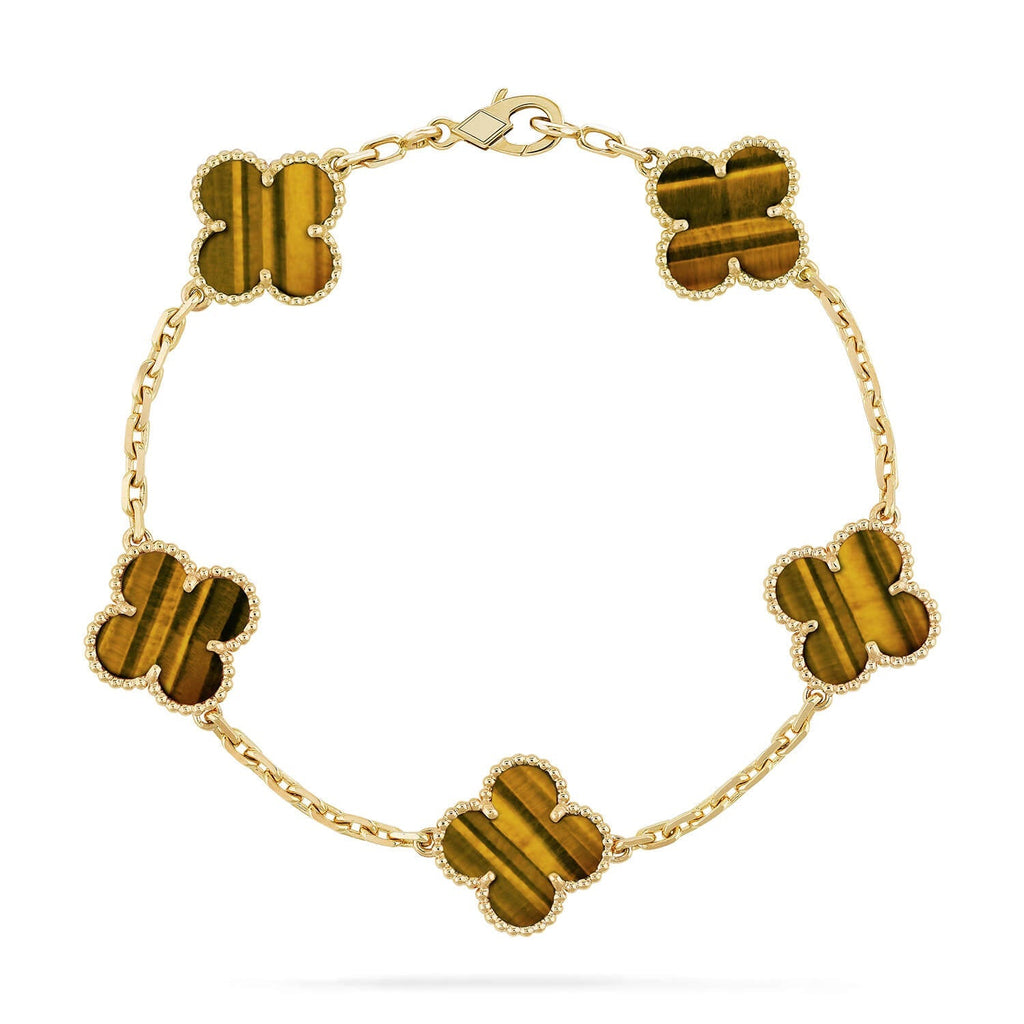 [Loco ]New  CLOVER 5 MOTIFS TIGER EYE BRACELET COLLECTION