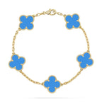 [Loco ]New CLOVER 5 MOTIF BLUE AGATE BRACELET COLLECTION
