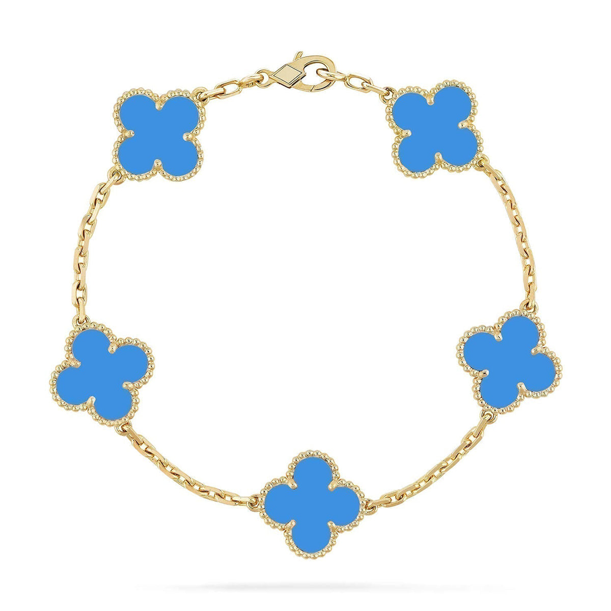 [Loco ]New CLOVER 5 MOTIF BLUE AGATE BRACELET COLLECTION