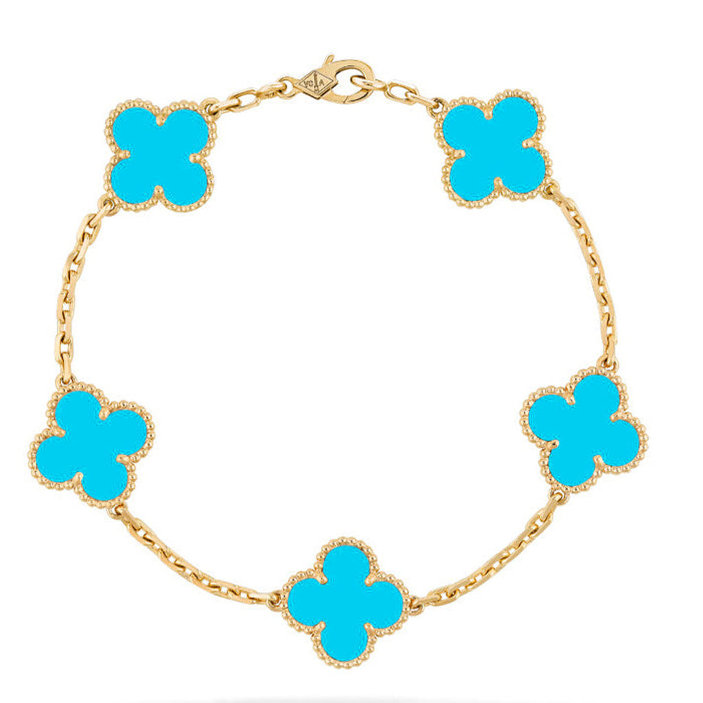 [Loco ]New  CLOVER 5 MOTIF TURQUOISE BRACELET COLLECTION