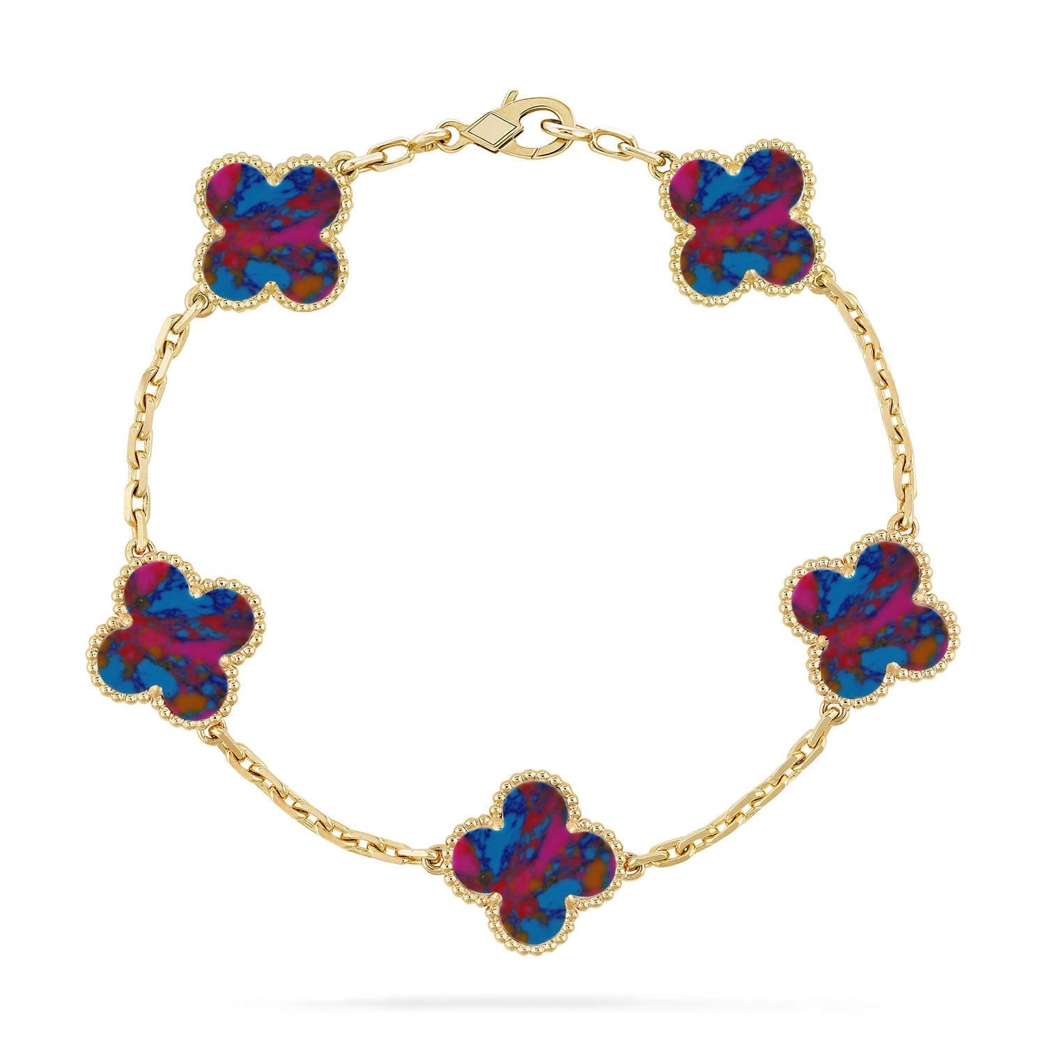 [Loco ]New CLOVER 5 MOTIF COLOR GEMSTONES BRACELET COLLECTION