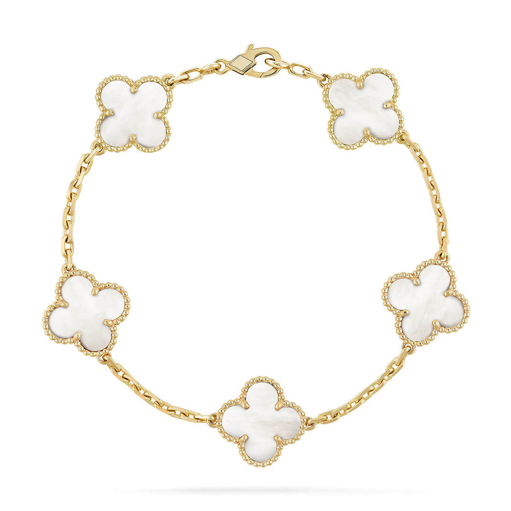 [Loco ]New CLOVER WHITE PEARL MOP 5 MOTIF BRACELET COLLECTION