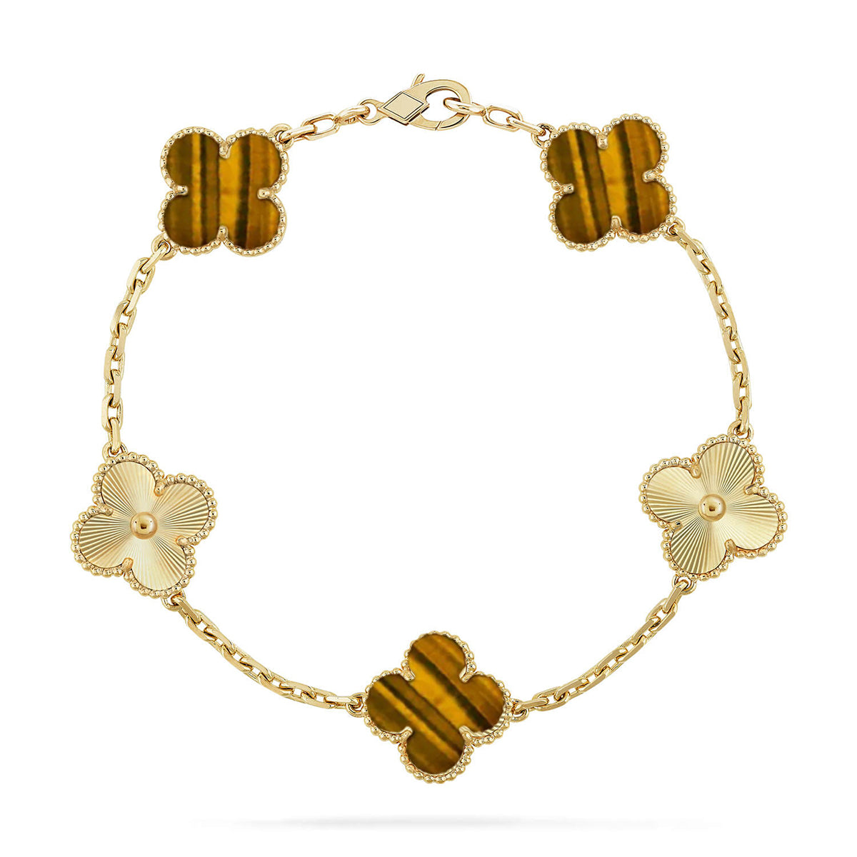 [Loco ]New  CLOVER 5 MOTIFS TIGER EYE BRACELET COLLECTION