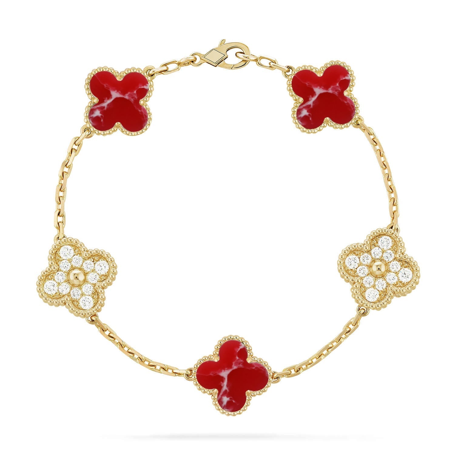 [Loco ]New CLOVER 5 MOTIF RED PATTERN BRACELET COLLECTION