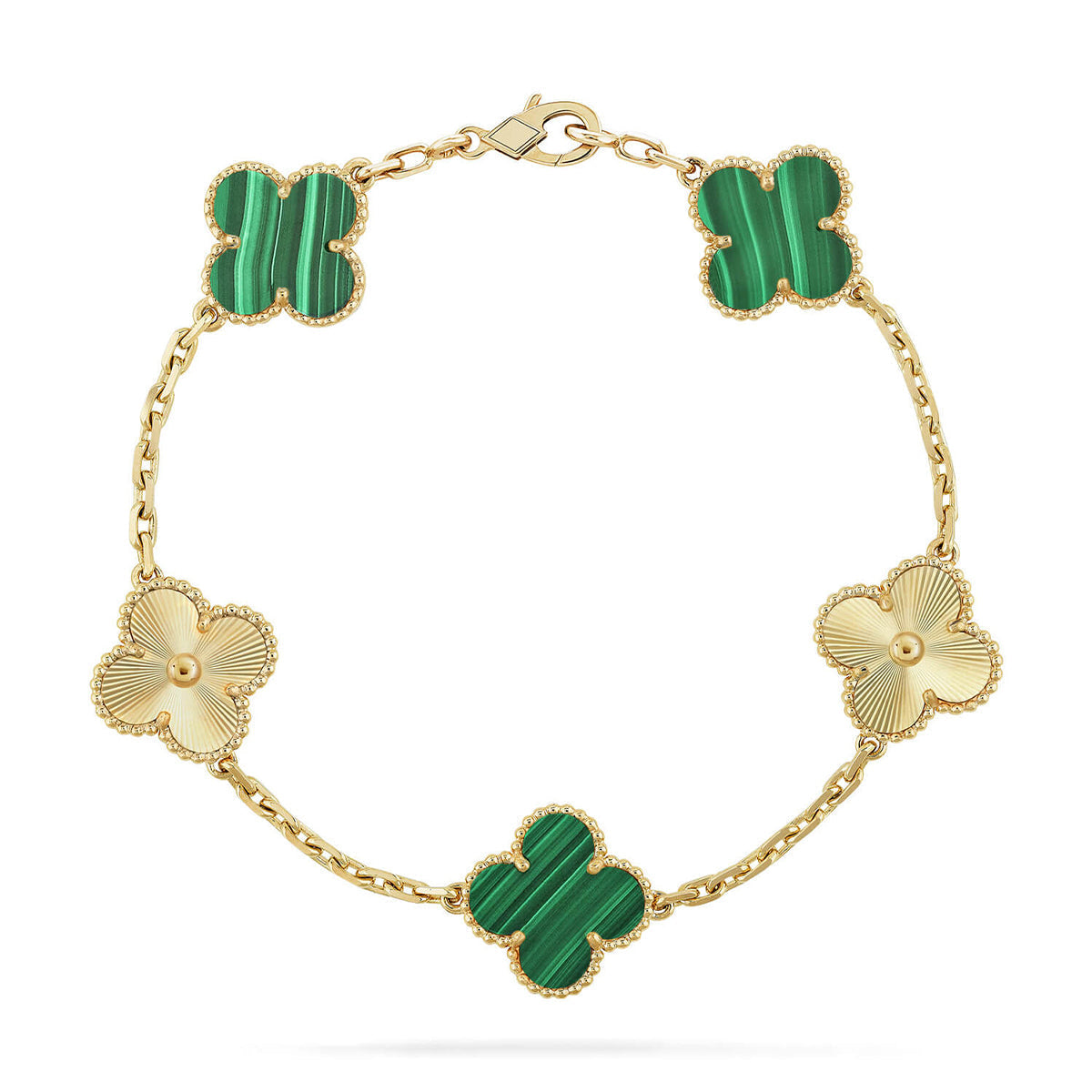 [Loco ]New  CLOVER 5 MOTIF MALACHITE BRACELET COLLECTION
