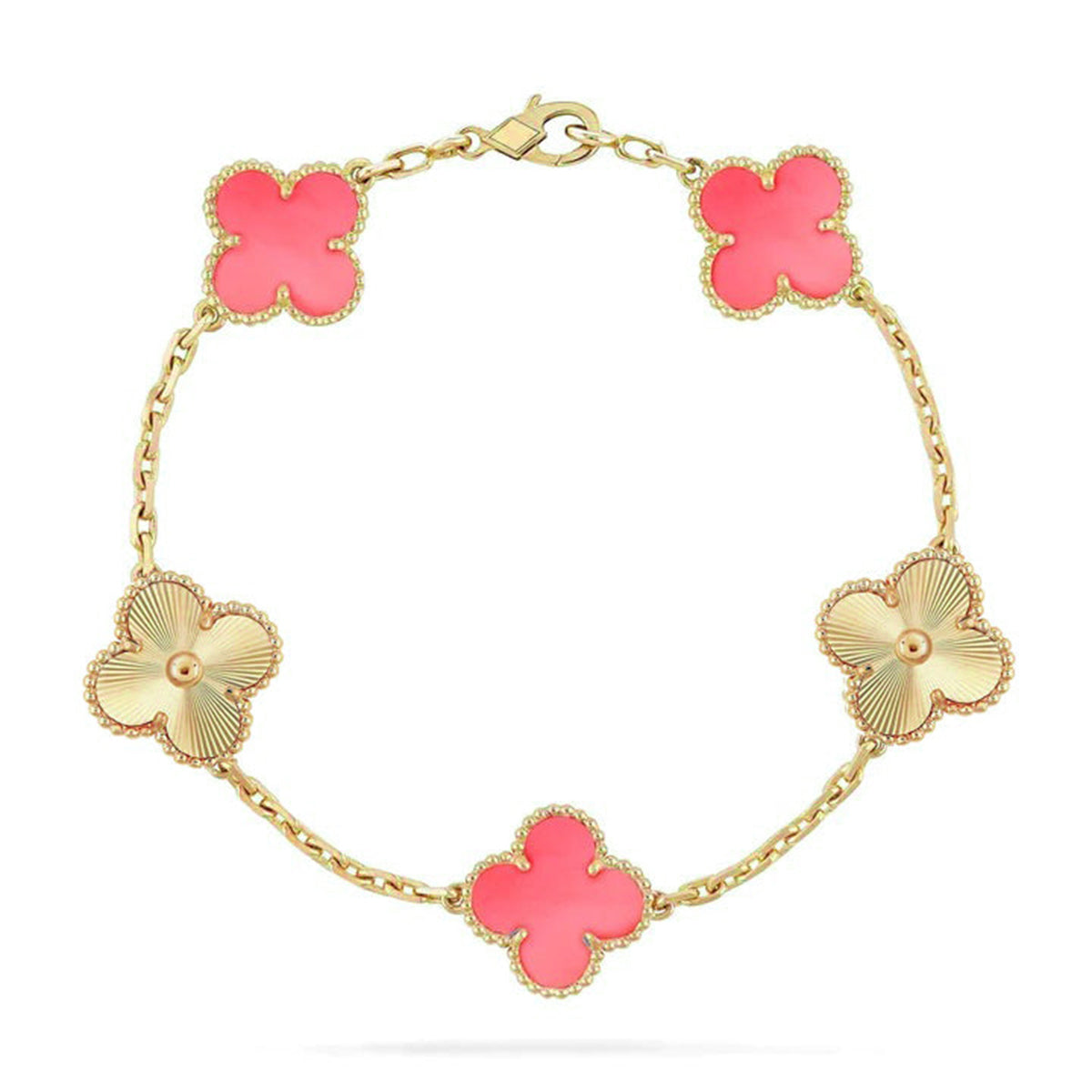 [Loco ]New  CLOVER 5 MOTIFS  PINK MOP BRACELET COLLECTION
