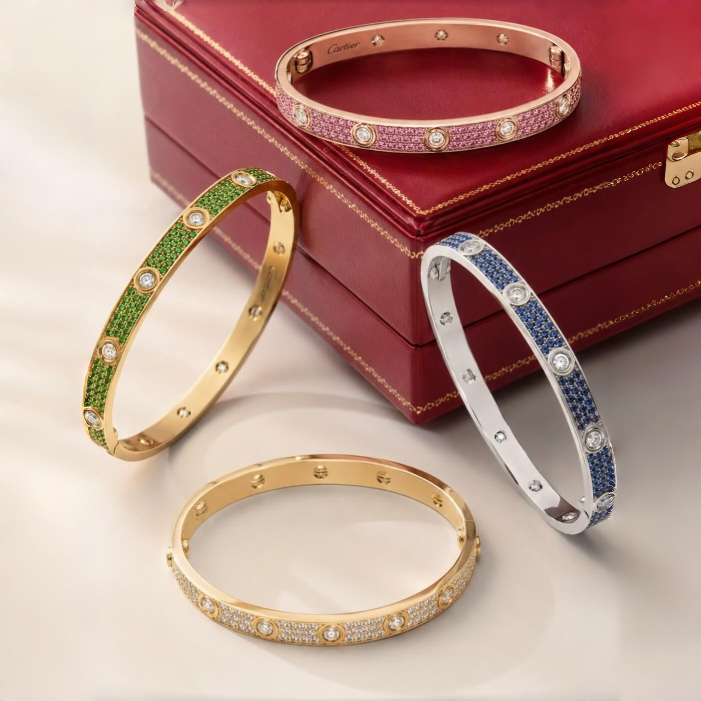 [Loco ] 2026 PAVE GEMSTONE LOVE BRACELET 6.1MM 10 DIAMONDS