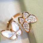 Loco TWIN BUTTERFLY DIAMOND MOP RING
