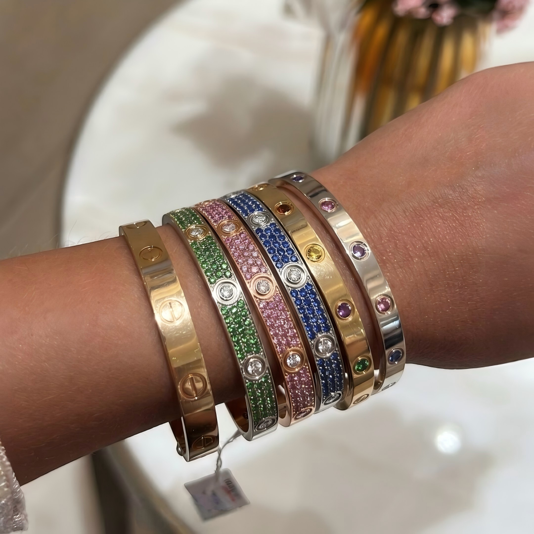 [Loco ] 2026 PAVE GEMSTONE LOVE BRACELET 6.1MM 10 DIAMONDS