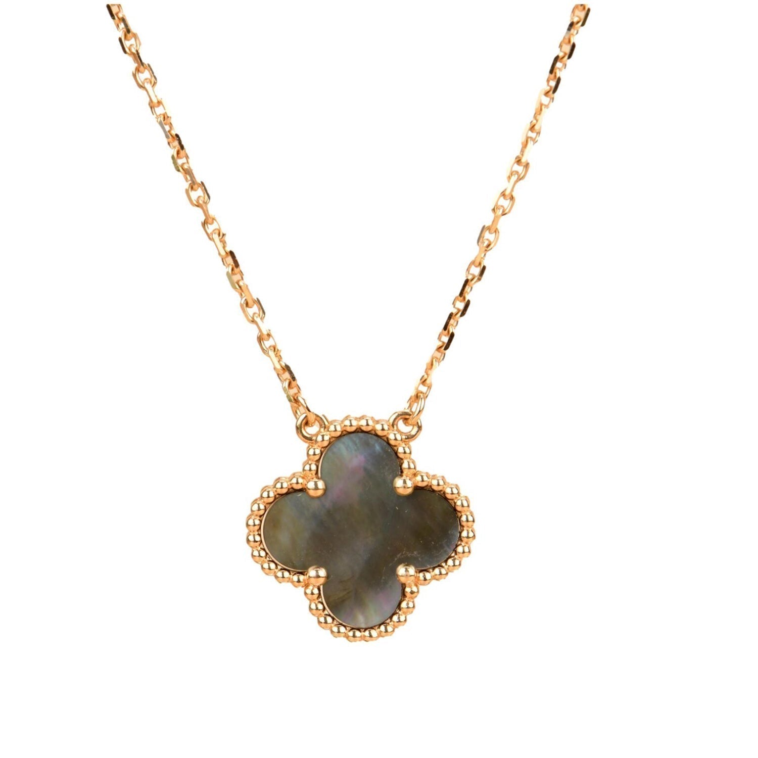 Loco CLOVER 15MM  GRAY MOTHER OF PEARL NECKLACE