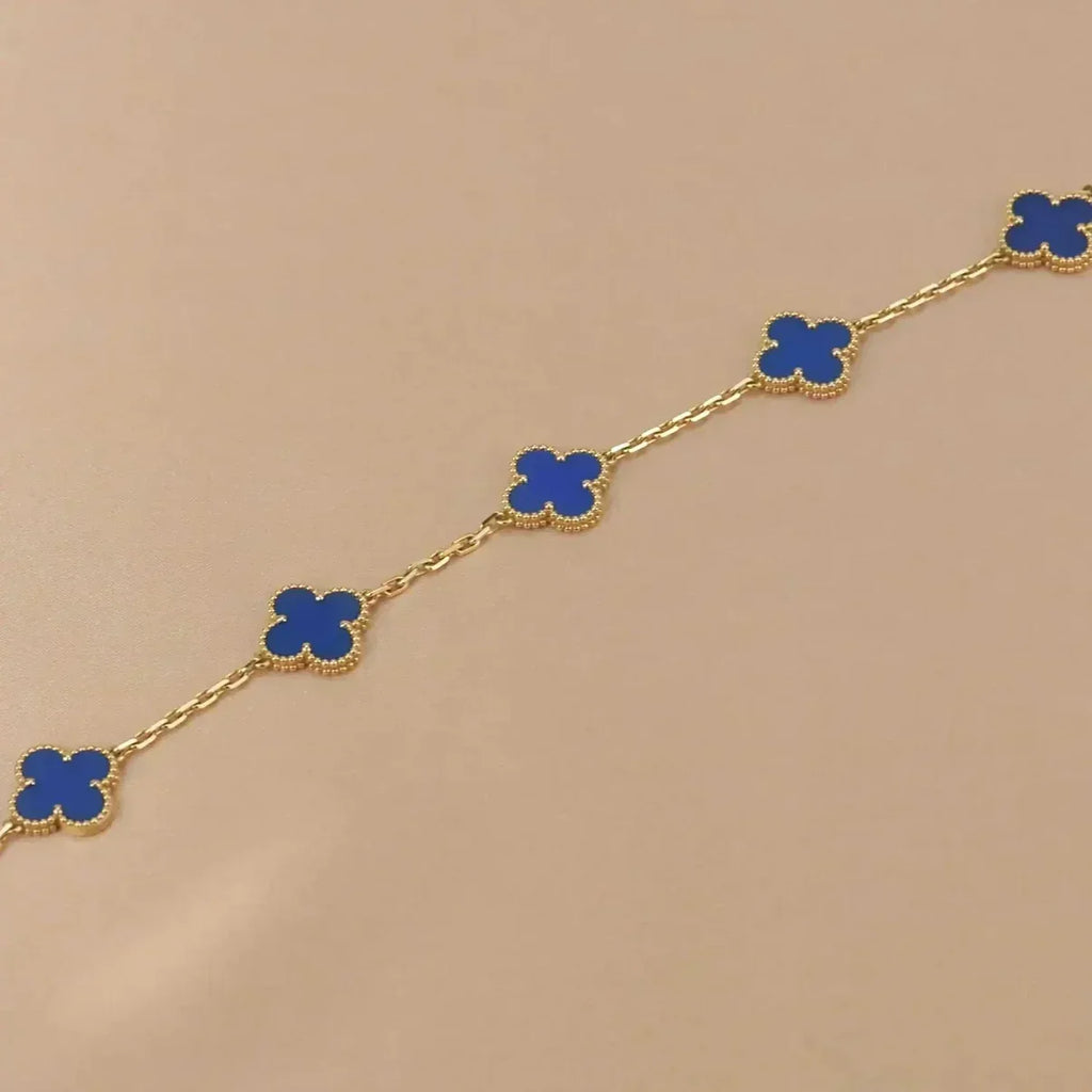 [Loco ]New CLOVER 5 MOTIF BLUE AGATE BRACELET COLLECTION