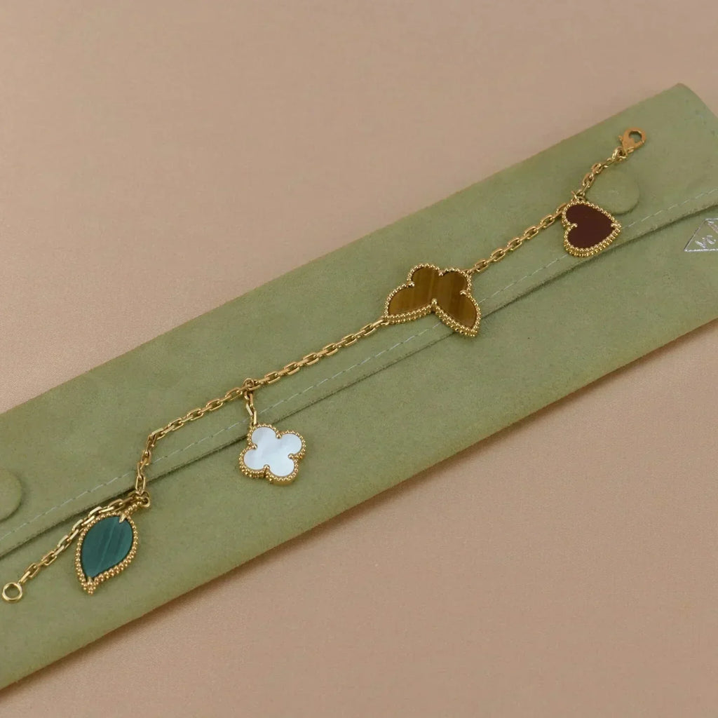 Loco LUCKY SPRING 5 MOTIF GOLD BRACELET
