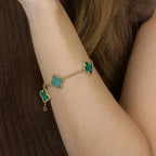 [Loco ]New  CLOVER 5 MOTIF MALACHITE BRACELET COLLECTION