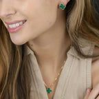 Loco CLOVER MINI 9.5MM MALACHITE  EARRINGS