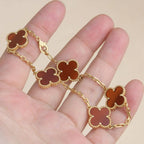 [Loco ]New  CLOVER 5 MOTIF RED CORNELIAN BRACELET COLLECTION