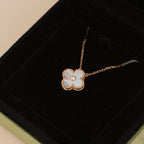 Loco CLOVER 15MM DIAMOND WHITE FRITILLARIA NECKLACE
