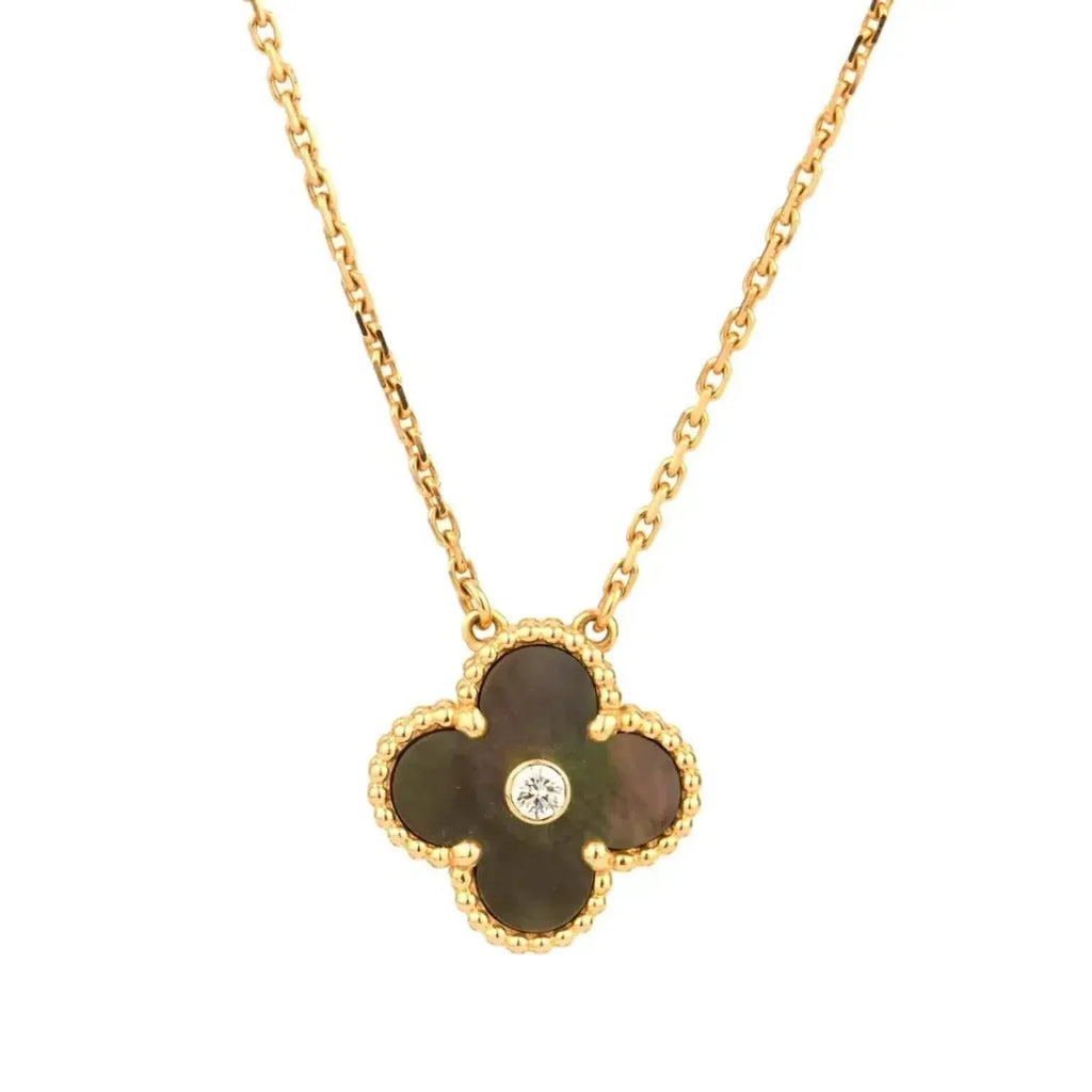 Loco CLOVER 15MM DIAMOND AND MOTHER-OF-GREY NECKLACE
