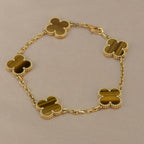 [Loco ]New  CLOVER 5 MOTIFS TIGER EYE BRACELET COLLECTION