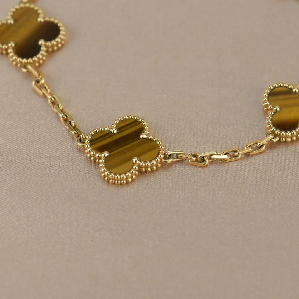 [Loco ]New  CLOVER 5 MOTIFS TIGER EYE BRACELET COLLECTION